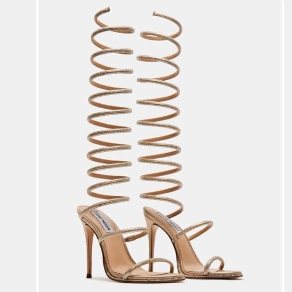 Steve Madden Gold Spiral Strap Sandals